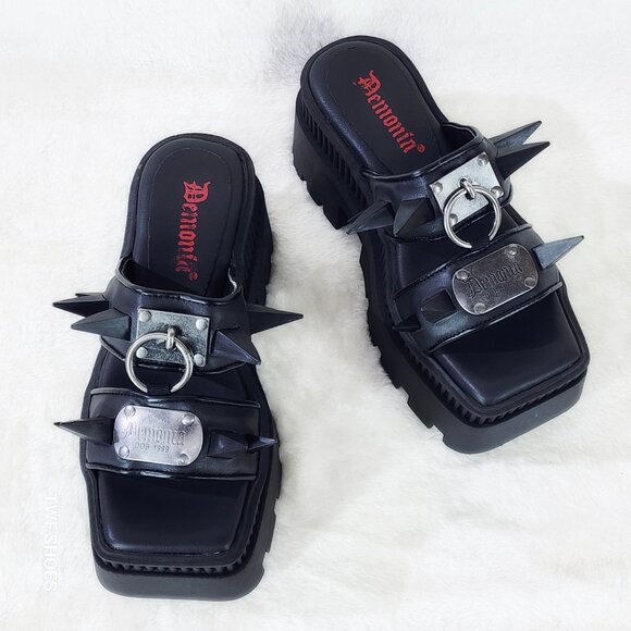 Demonia Shoes - Wrath Claw Spiked Platform Goth Sandals Demonia
